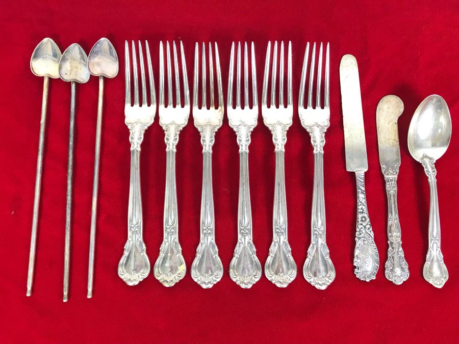 Various Sterling Silver Flatware 519g Sterling Silver Total Weight