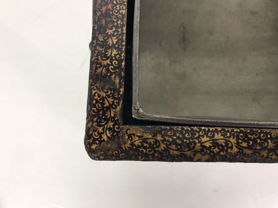Old Chinese Ornately Decorated Lacquer Safe Box With Chased Metal Box Inside 13W X 9.5D X 7.75H - See Photos For Condition Issues [Photo 28]