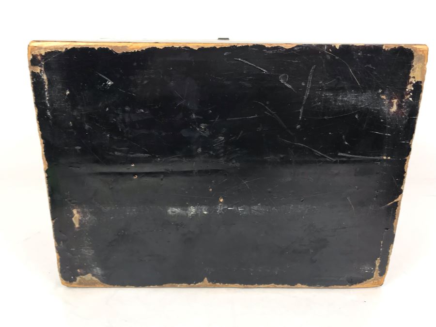 Old Chinese Ornately Decorated Lacquer Safe Box With Chased Metal Box Inside 13W X 9.5D X 7.75H - See Photos For Condition Issues [Photo 37]
