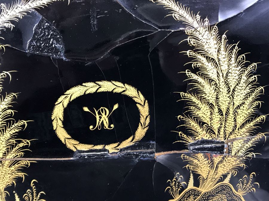 Old Chinese Ornately Decorated Lacquer Safe Box With Chased Metal Box Inside 13W X 9.5D X 7.75H - See Photos For Condition Issues [Photo 30]