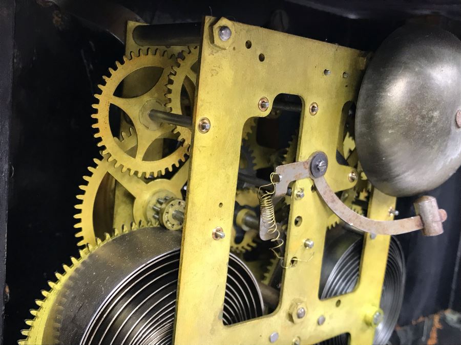 Vintage Working Wooden Faux Marble Mantle Clock By The E. Ingraham Co Bristol, Conn. 17W X 7D X 10.5H [Photo 13]