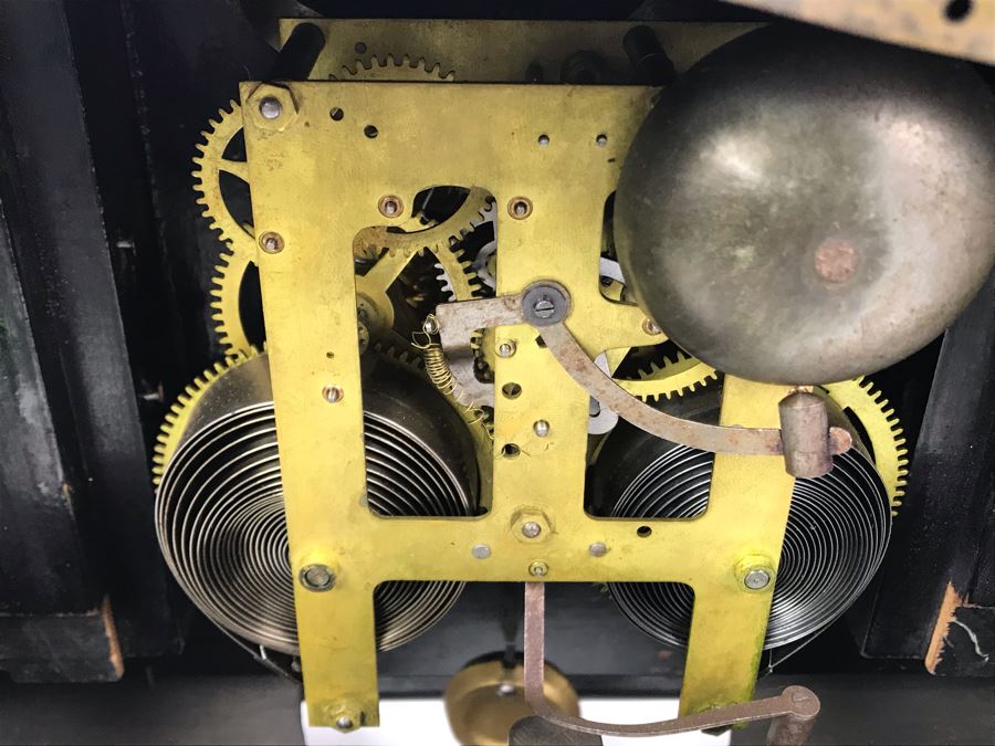 Vintage Working Wooden Faux Marble Mantle Clock By The E. Ingraham Co Bristol, Conn. 17W X 7D X 10.5H [Photo 11]