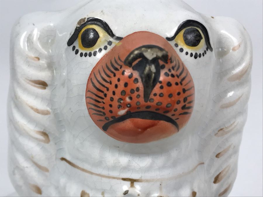 Pair Of Vintage English Staffordshire Dogs 10H [Photo 19]