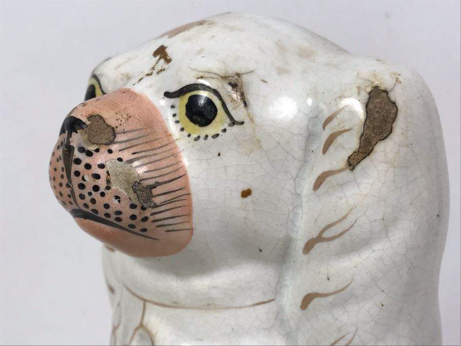 Pair Of Vintage English Staffordshire Dogs 10H [Photo 11]