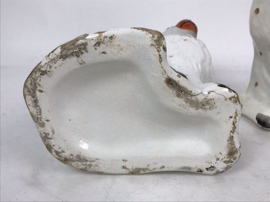 Pair Of Vintage English Staffordshire Dogs 10H [Photo 24]