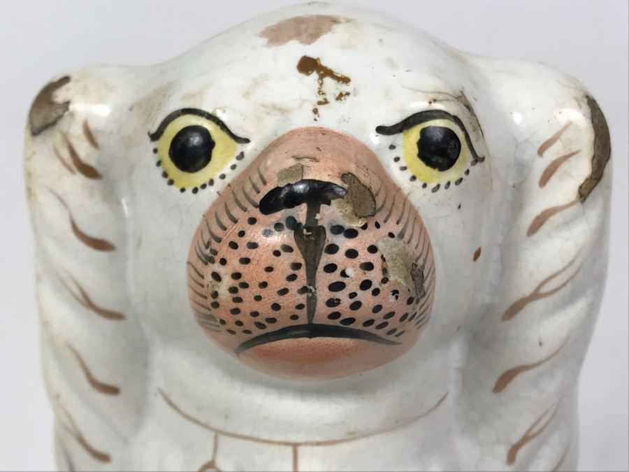 Pair Of Vintage English Staffordshire Dogs 10H [Photo 8]