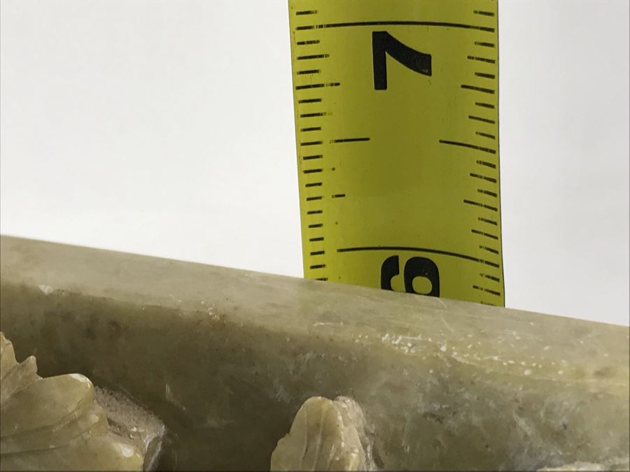 Pair Of Deep-Relief Carved Soapstone Chinese Bookends 5W X 1.5D X 6H [Photo 8]