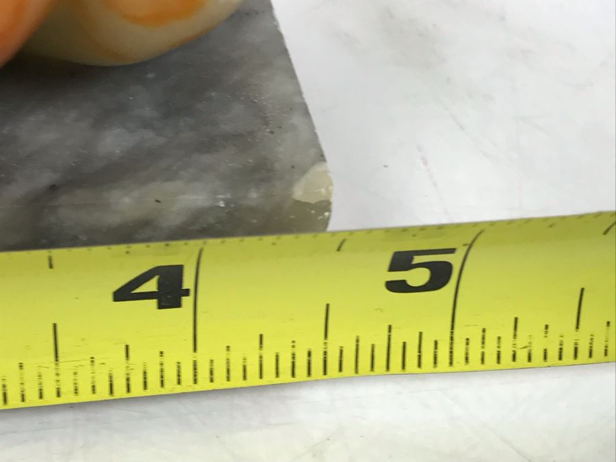 Vintage Asian Carved Stone Sculpture Of Rooster And Baby Chick 5W X 3D X 5H [Photo 16]