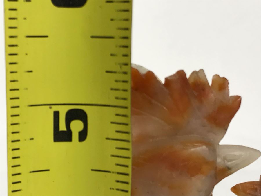 Vintage Asian Carved Stone Sculpture Of Rooster And Baby Chick 5W X 3D X 5H [Photo 18]