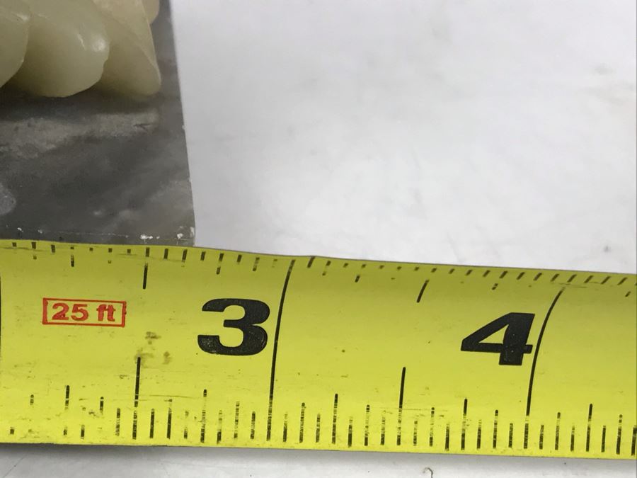 Vintage Asian Carved Stone Sculpture Of Rooster And Baby Chick 5W X 3D X 5H [Photo 17]