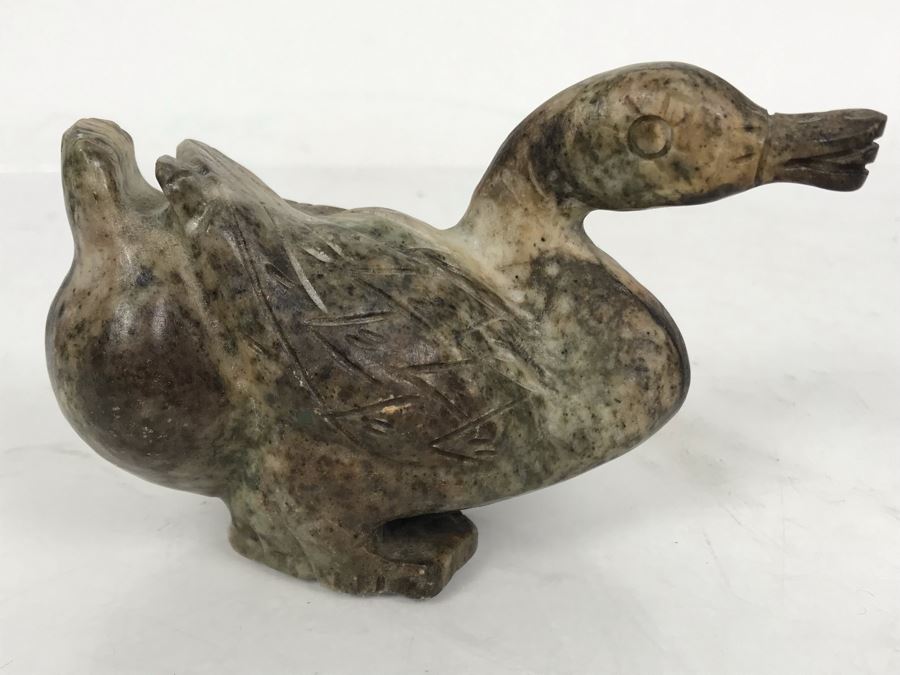 Vintage Carved Stone Duck 5W X 2.5D X 3H [Photo 2]