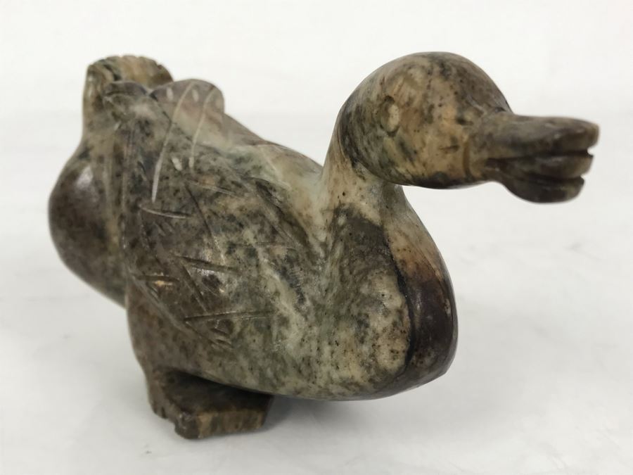 Vintage Carved Stone Duck 5W X 2.5D X 3H [Photo 3]
