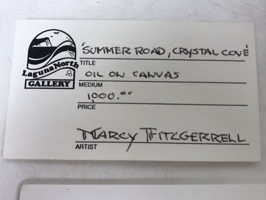 Original Signed Plein Air Oil Painting Of Laguna Titled 'Summer Road, Crystal Cove' By Marcy Fitzgerrell (1917-2003) (One Of First Woman Animators At Walt Disney Studios) 17 X 13 [Photo 19]