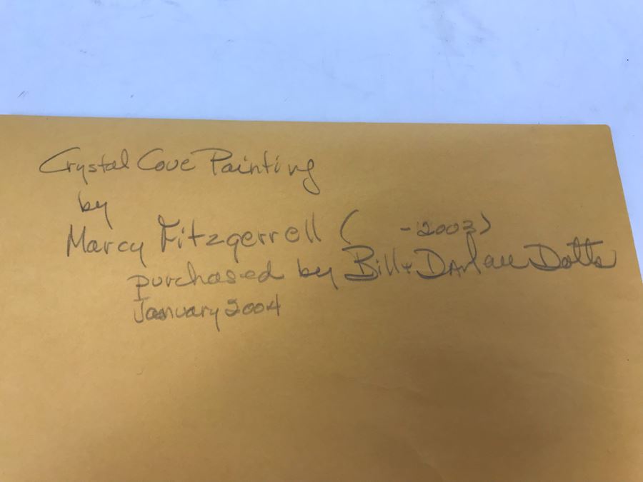 Original Signed Plein Air Oil Painting Of Laguna Titled 'Summer Road, Crystal Cove' By Marcy Fitzgerrell (1917-2003) (One Of First Woman Animators At Walt Disney Studios) 17 X 13 [Photo 24]