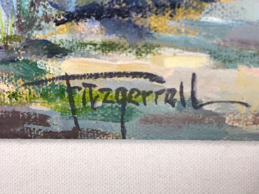 Original Signed Plein Air Oil Painting Of Laguna Titled 'Summer Road, Crystal Cove' By Marcy Fitzgerrell (1917-2003) (One Of First Woman Animators At Walt Disney Studios) 17 X 13 [Photo 12]