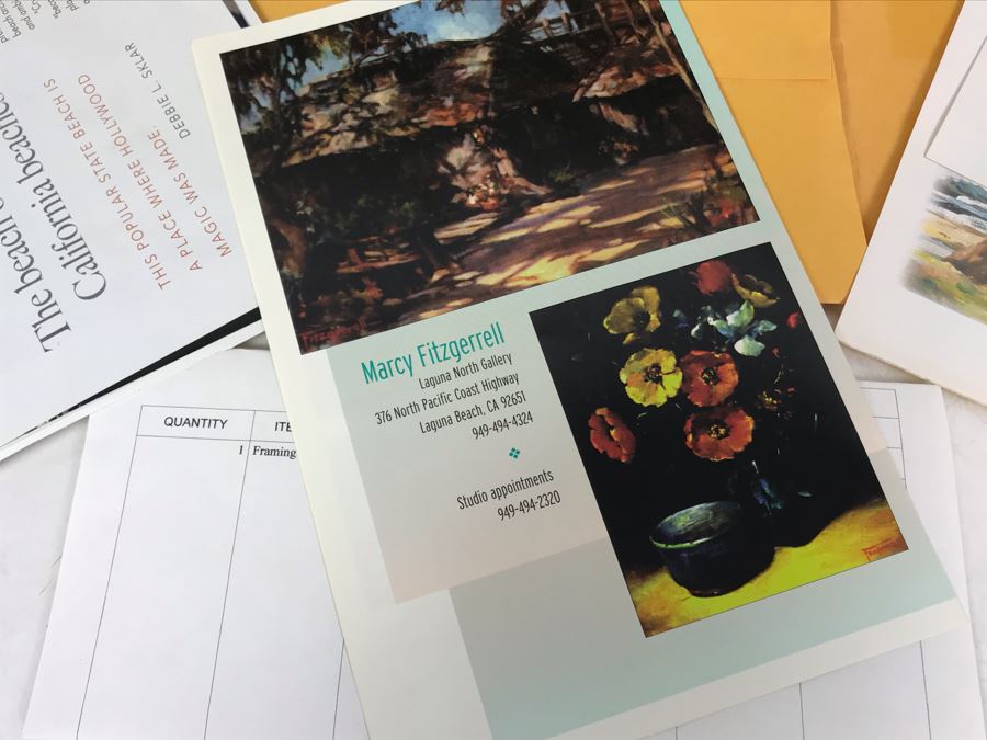 Original Signed Plein Air Oil Painting Of Laguna Titled 'Summer Road, Crystal Cove' By Marcy Fitzgerrell (1917-2003) (One Of First Woman Animators At Walt Disney Studios) 17 X 13 [Photo 18]