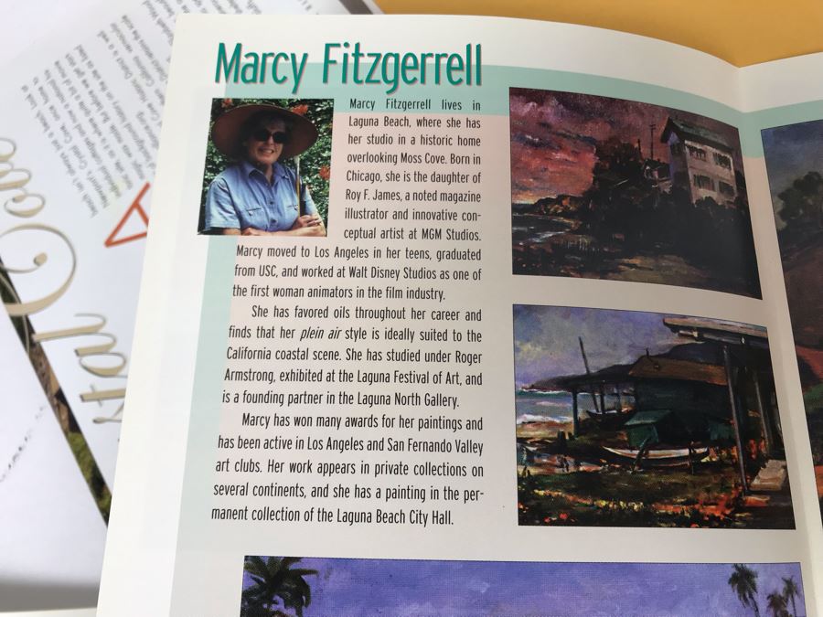 Original Signed Plein Air Oil Painting Of Laguna Titled 'Summer Road, Crystal Cove' By Marcy Fitzgerrell (1917-2003) (One Of First Woman Animators At Walt Disney Studios) 17 X 13 [Photo 15]