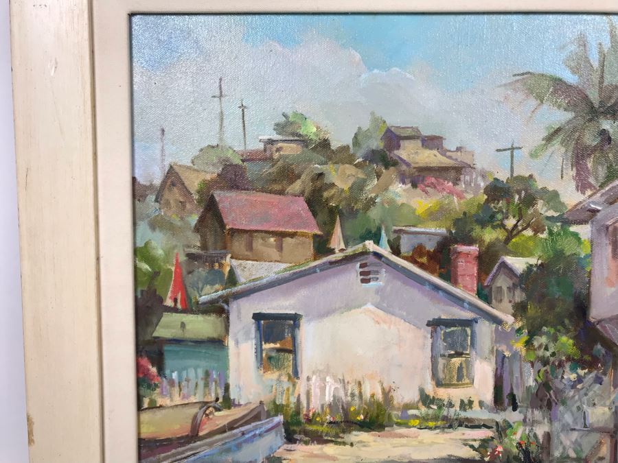 Original Signed Plein Air Oil Painting Of Laguna Titled 'Summer Road, Crystal Cove' By Marcy Fitzgerrell (1917-2003) (One Of First Woman Animators At Walt Disney Studios) 17 X 13 [Photo 6]