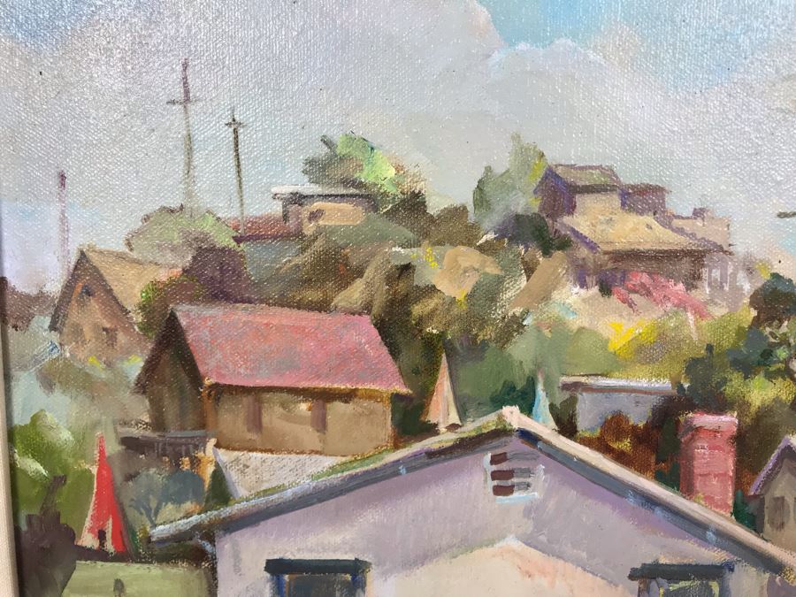 Original Signed Plein Air Oil Painting Of Laguna Titled 'Summer Road, Crystal Cove' By Marcy Fitzgerrell (1917-2003) (One Of First Woman Animators At Walt Disney Studios) 17 X 13 [Photo 9]