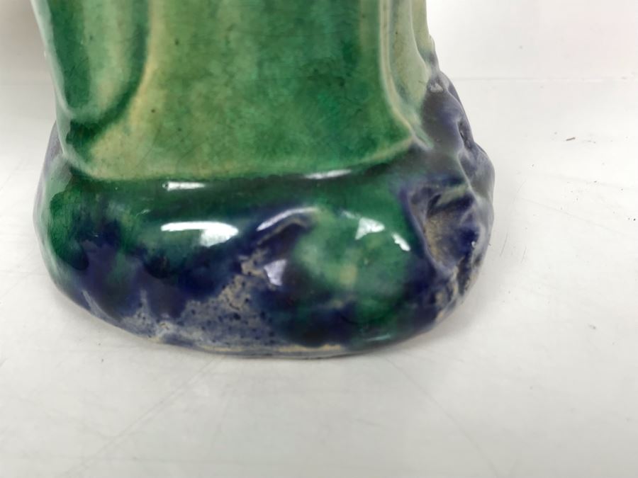 Pair Of Chinese Majolica Pottery Figures Of Guanyin 12.5H (One Figure Has Slight Chip At Base) [Photo 15]