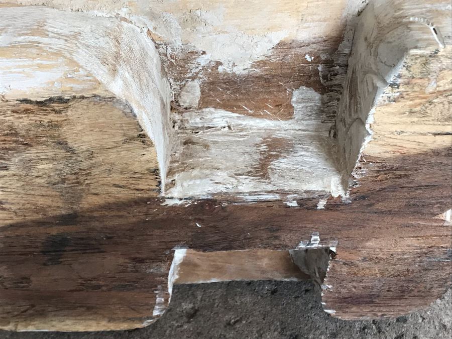 Large Heavy Hand Carved Wooden Painted Elephant Stool Seat [Photo 19]