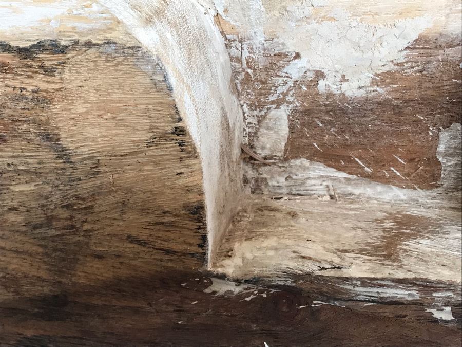 Large Heavy Hand Carved Wooden Painted Elephant Stool Seat [Photo 18]