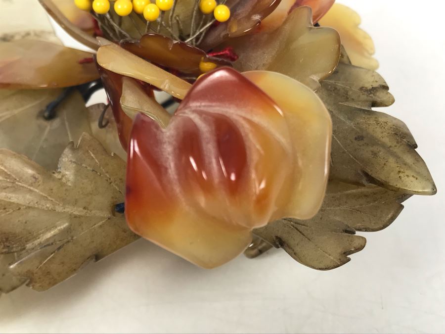 Carved Stone Floral Motif Candle Holder [Photo 6]