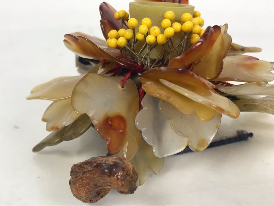 Carved Stone Floral Motif Candle Holder [Photo 8]