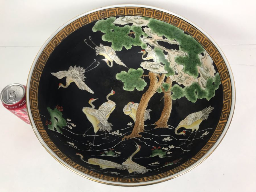 Large Chinese Bowl Authentic Reproduction Of Chinese Export Porcelain Hand Painted In Macau Commissioned For Circa 1981 By The Srednick Collection 16R X 7H [Photo 6]