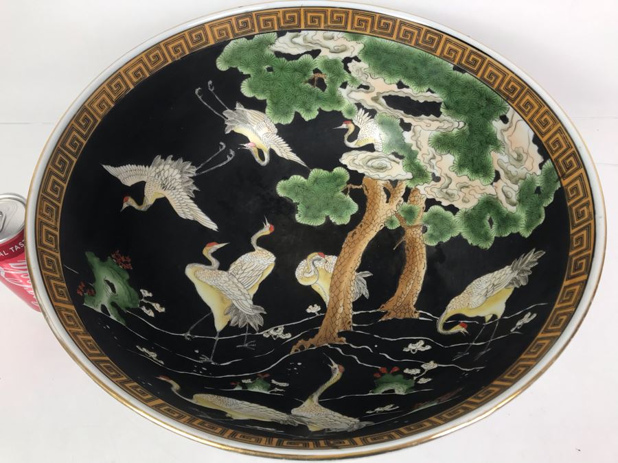 Large Chinese Bowl Authentic Reproduction Of Chinese Export Porcelain Hand Painted In Macau Commissioned For Circa 1981 By The Srednick Collection 16R X 7H [Photo 7]