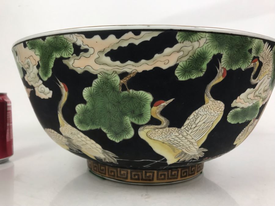 Large Chinese Bowl Authentic Reproduction Of Chinese Export Porcelain Hand Painted In Macau Commissioned For Circa 1981 By The Srednick Collection 16R X 7H [Photo 9]