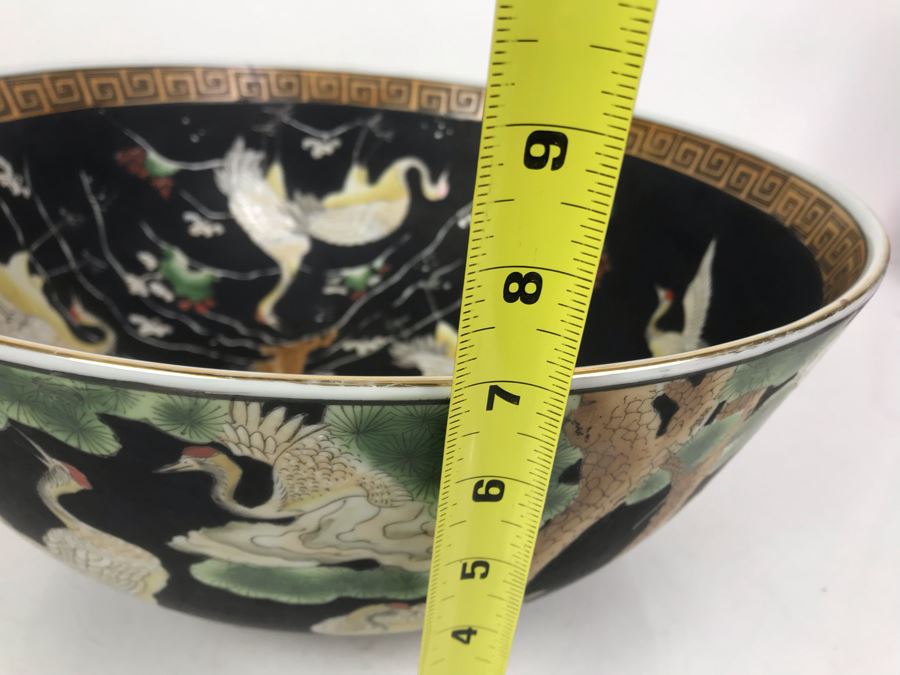 Large Chinese Bowl Authentic Reproduction Of Chinese Export Porcelain Hand Painted In Macau Commissioned For Circa 1981 By The Srednick Collection 16R X 7H [Photo 13]