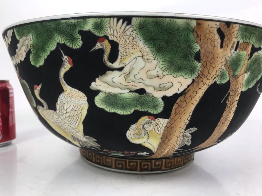 Large Chinese Bowl Authentic Reproduction Of Chinese Export Porcelain Hand Painted In Macau Commissioned For Circa 1981 By The Srednick Collection 16R X 7H [Photo 11]