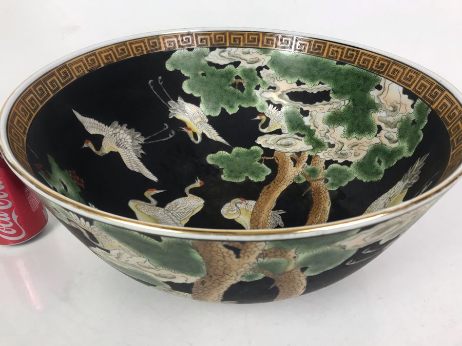 Large Chinese Bowl Authentic Reproduction Of Chinese Export Porcelain Hand Painted In Macau Commissioned For Circa 1981 By The Srednick Collection 16R X 7H [Photo 1]