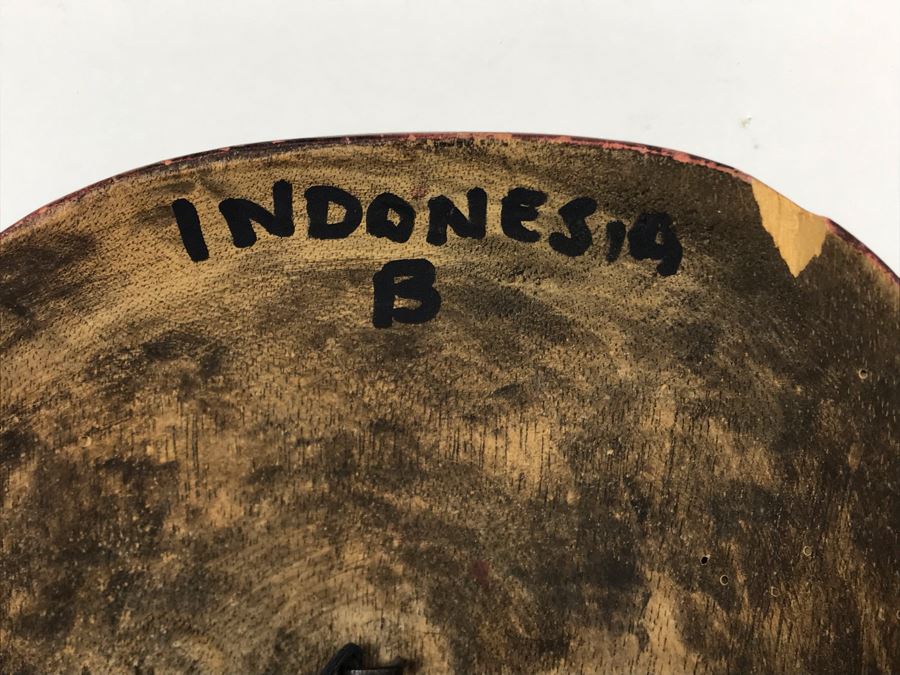 Vintage Indonesian Carved Wooden Mask 8 X 6 [Photo 7]