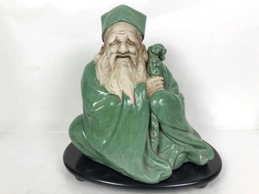 Vintage Japanese Elder Figure With Stand 11W X 8D X 11H [Photo 1]