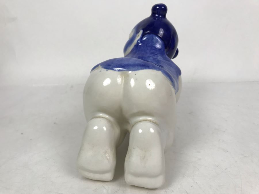 Signed Chinese Blue And White Porcelain Pillow Baby Figure 9W X 4D X 6.5H [Photo 7]