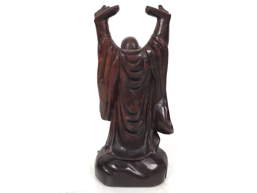 Carved Wooden Asian Buddha Figure 6.5H X 3.5W X 2.5D [Photo 8]
