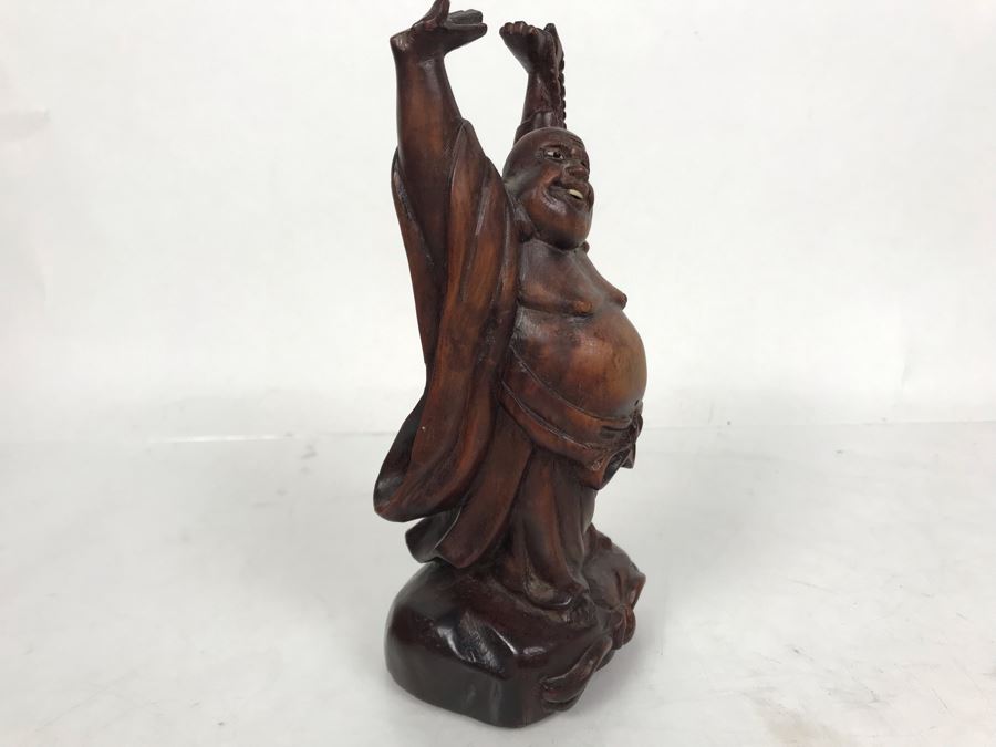 Carved Wooden Asian Buddha Figure 6.5H X 3.5W X 2.5D [Photo 9]