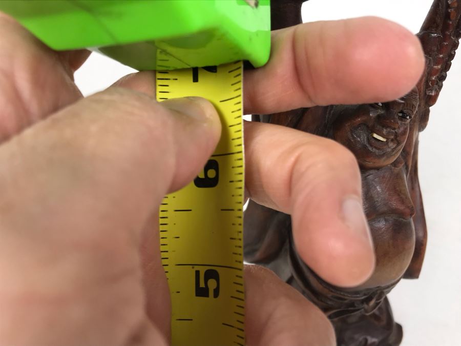 Carved Wooden Asian Buddha Figure 6.5H X 3.5W X 2.5D [Photo 12]