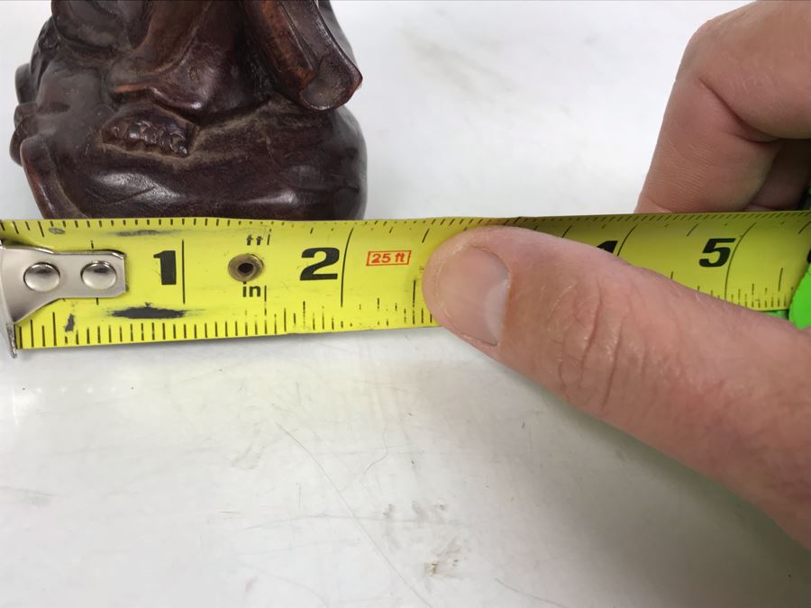 Carved Wooden Asian Buddha Figure 6.5H X 3.5W X 2.5D [Photo 14]