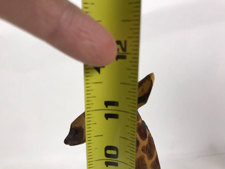 Carved Wooden Giraffe 12H With Baby Giraffe [Photo 9]