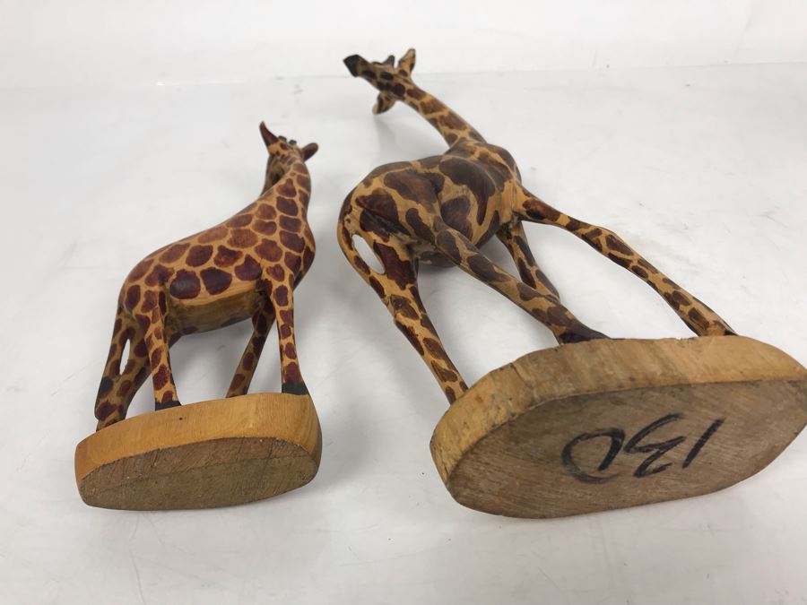 Carved Wooden Giraffe 12H With Baby Giraffe [Photo 8]