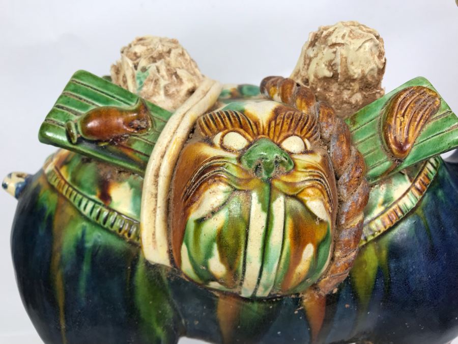 Large Asian Camel Majolica Pottery 13W X 7D X 17H [Photo 14]