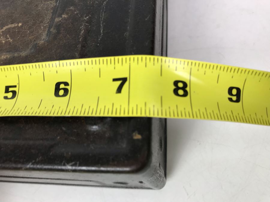 Vintage Metal Lock Box (Unlocked But No Key) 12.5W X 7.5D X 3.5H [Photo 9]