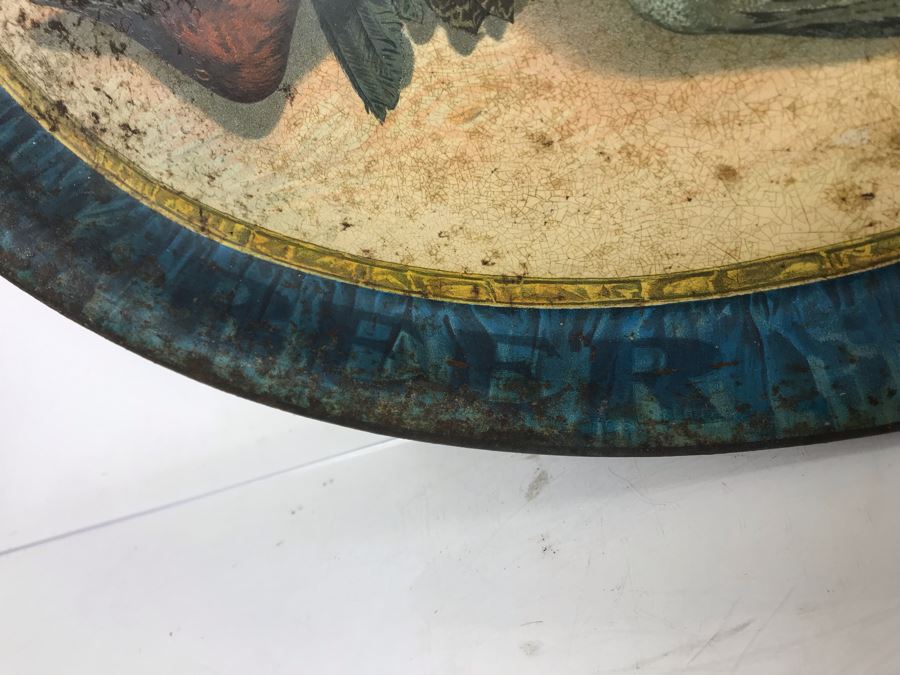 Old Beer Advertising Tin Litho Oval Tray [Photo 3]