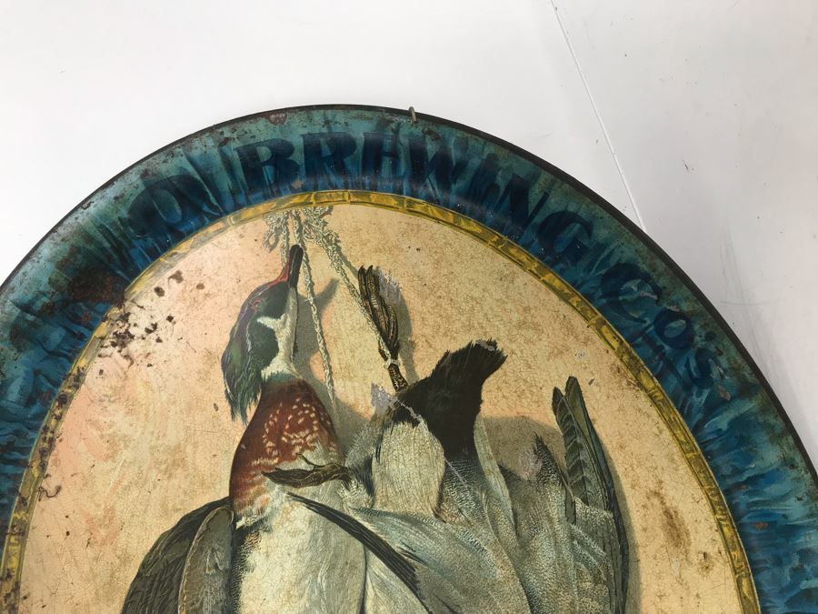Old Beer Advertising Tin Litho Oval Tray [Photo 4]
