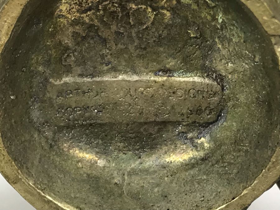 Pair Of Vintage 1980 Brass Candlesticks With Three Lions At Base By Arthur Court Designs 12H [Photo 10]