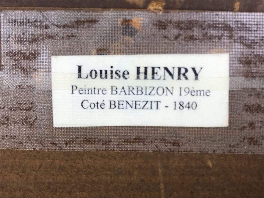 Original French Plein Air Oil Painting By Louis Henry 19th Century - Original Receipt In Photos - 16 X 13 [Photo 16]