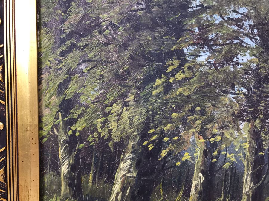 Original French Plein Air Oil Painting By Louis Henry 19th Century - Original Receipt In Photos - 16 X 13 [Photo 10]